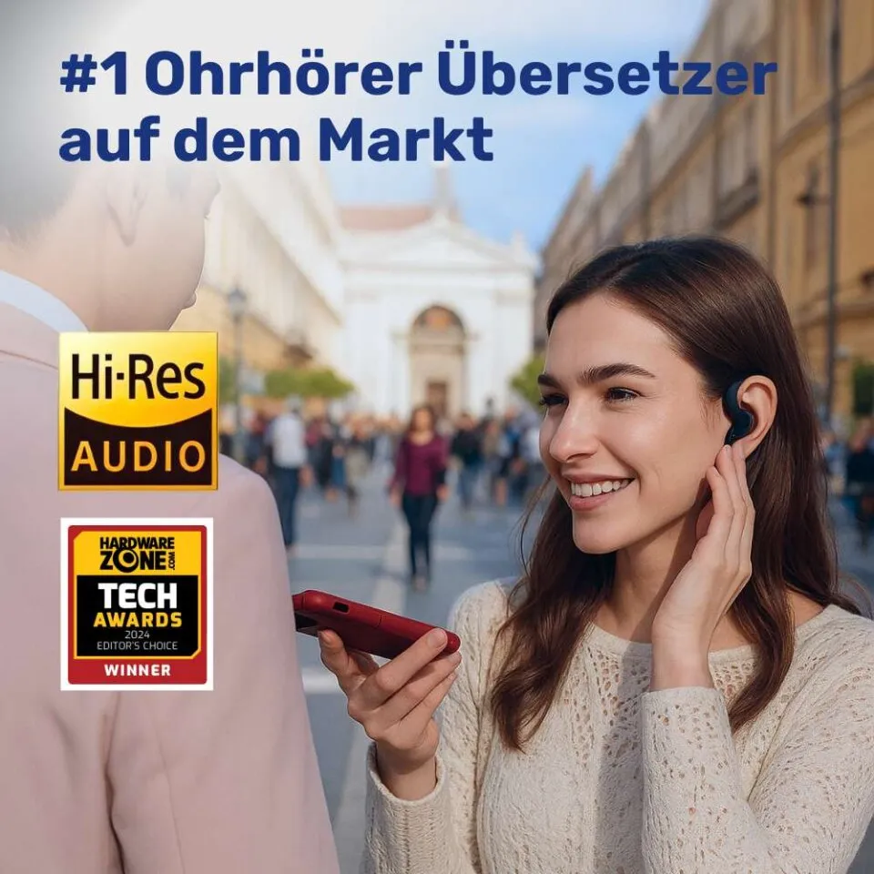 SonaBuds Übersetzer-Kopfhörer — kabellose Echtzeit-Übersetzung in 144 Sprachen
